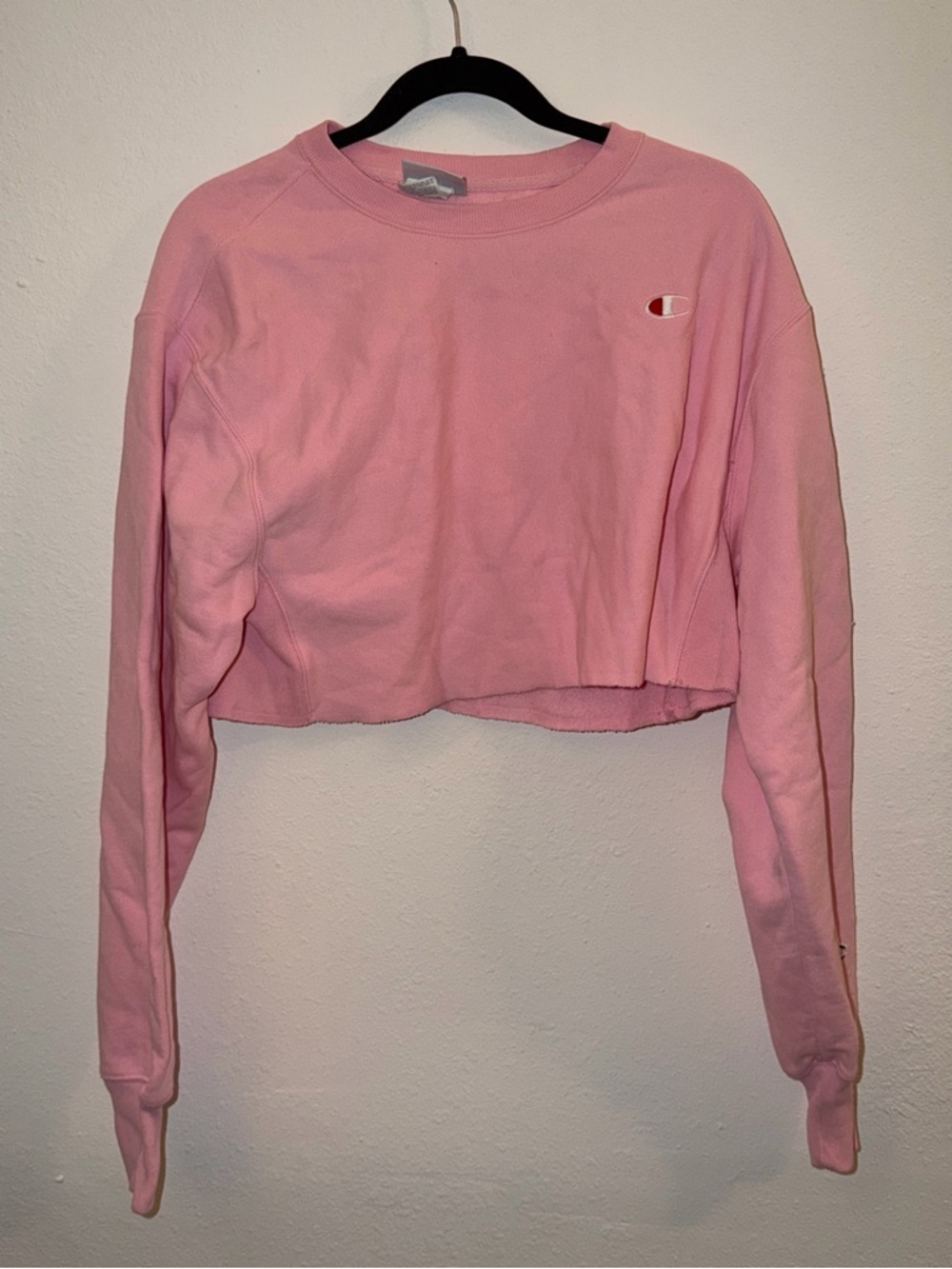 Champion Light Pink Cropped Crew Sweatshirt